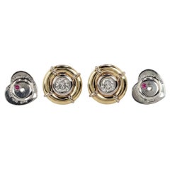Boucles d'oreilles à l'or jaune et blanc 18 carats « Cento Diamond Bezel » de Roberto Coin