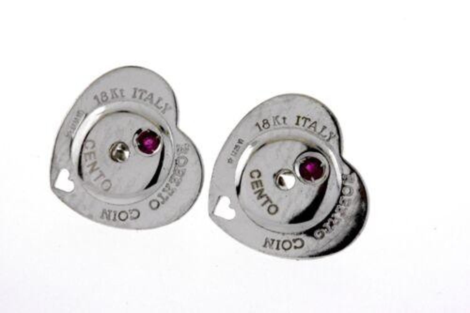 Women's or Men's Roberto Coin Cento Diamond Stud Earrings 18k White Gold ~1.20ctw