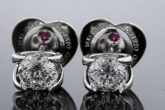 Roberto Coin Cento Diamond Stud Earrings 18k White Gold ~1.20ctw