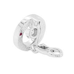 Roberto Coin Cento O Diamond and 18 Carat White Gold Lever-Back Earrings