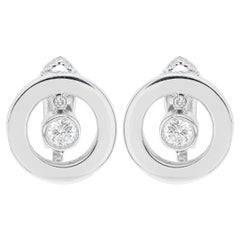 Roberto Coin Cento O Diamond and 18 Carat White Gold Lever-Back Earrings