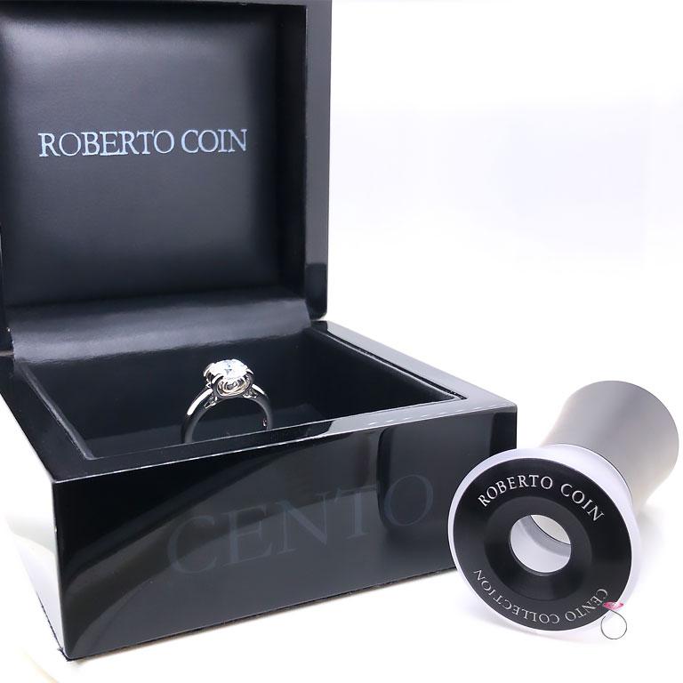 Round Cut Roberto Coin Cento Platinum Diamond Engagement Ring, AGS 1.642 Ct. E, VS2