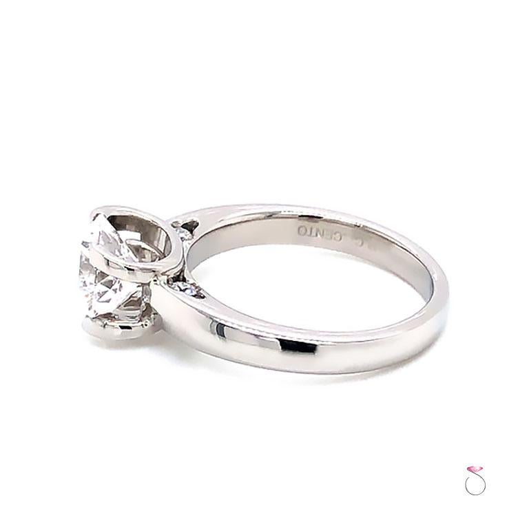 Women's Roberto Coin Cento Platinum Diamond Engagement Ring, AGS 1.642 Ct. E, VS2