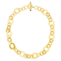 Collier à chaîne en pièces de monnaie Roberto Coin en or jaune 18 carats, saphir cabochon et rubis.