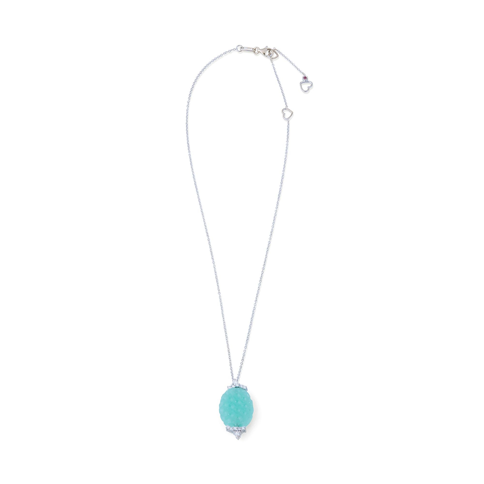 Roberto Coin Halskette aus Chalcedon und Diamanten (Zeitgenössisch)
