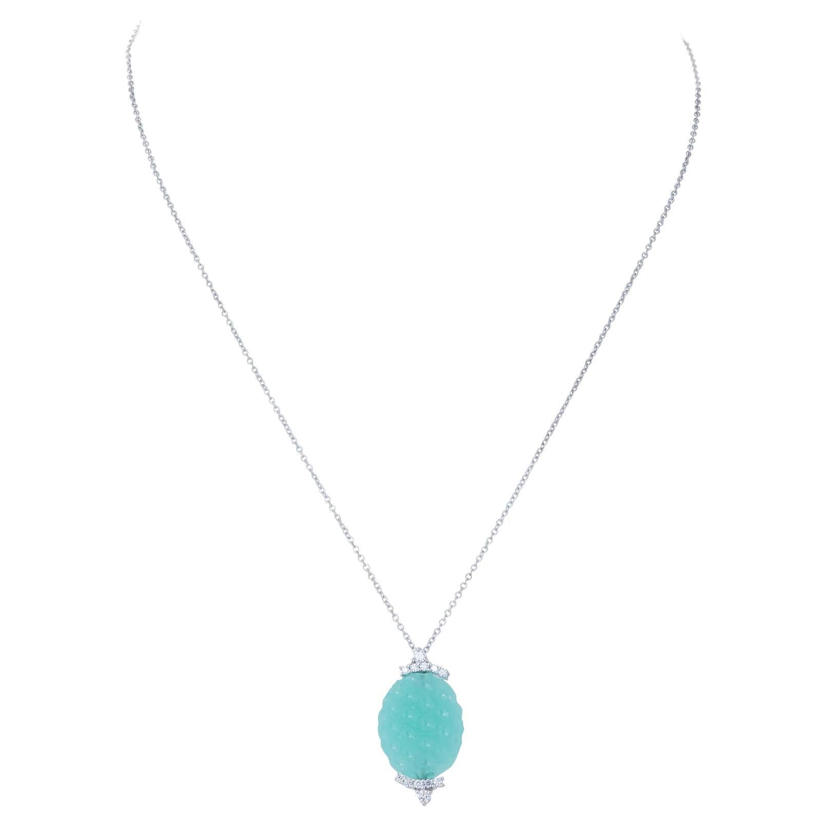 Roberto Coin Halskette aus Chalcedon und Diamanten