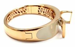 Roberto Coin Cheval Stirrup Diamond Enamel Yellow Gold Bangle Bracelet