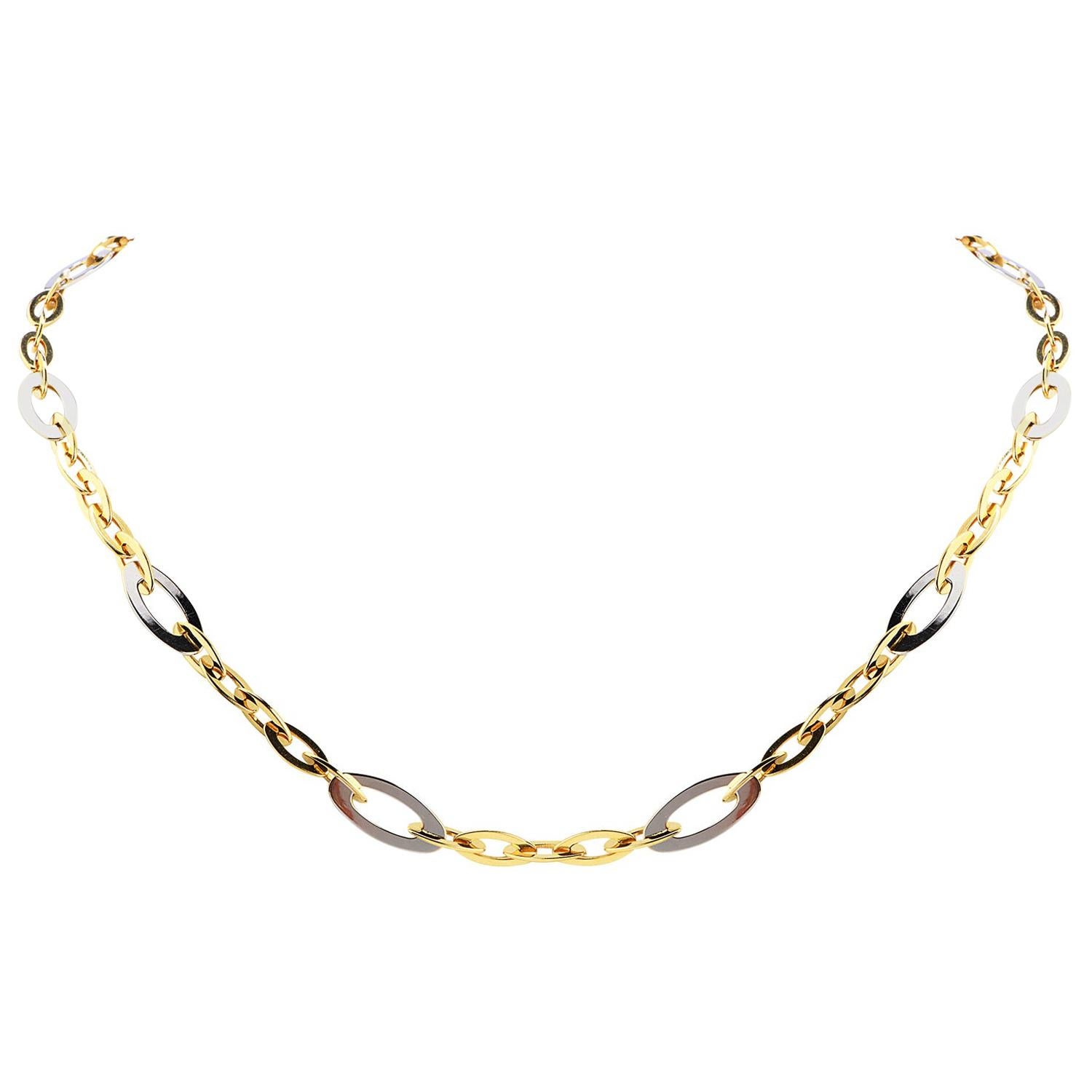 Roberto Coin Chic and Shine Chain 18 Karat Gold Link Necklace