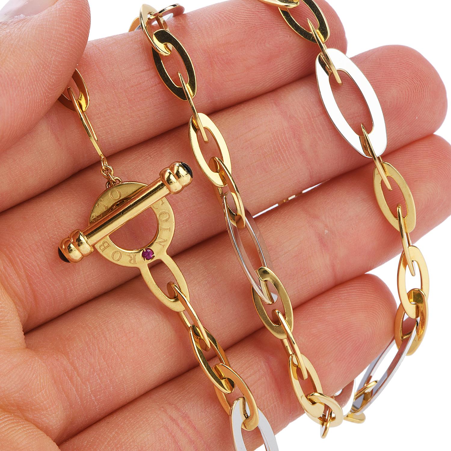 Roberto Coin Chic and Shine Kette aus 18 Karat Gold Gliederhalskette für Damen oder Herren