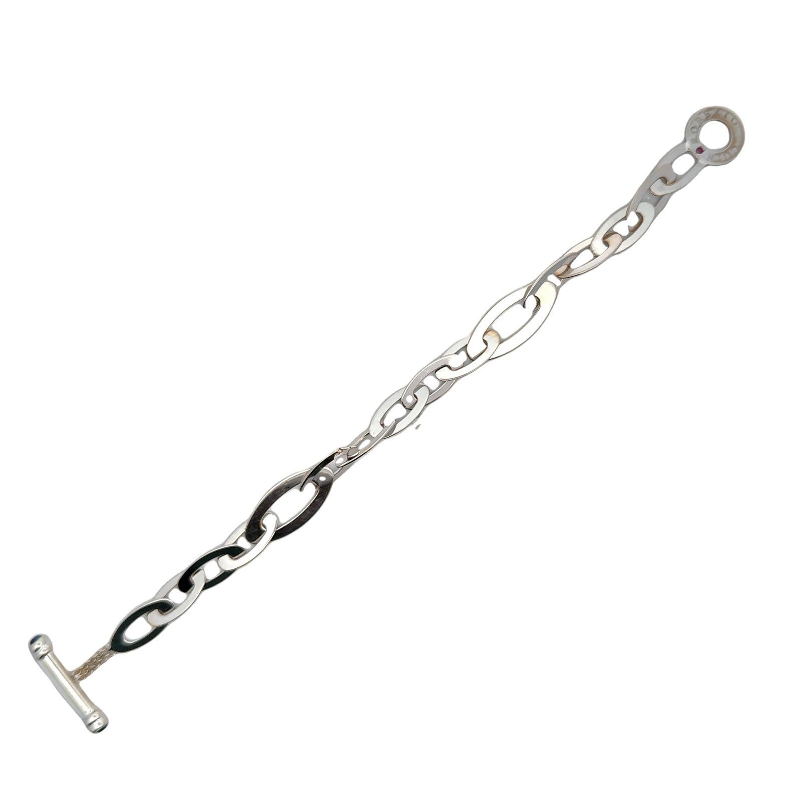 Roberto Coin 'Chic & Shine' Gliederarmband aus 18 Karat Weißgold mit Knopfleiste (Moderne)