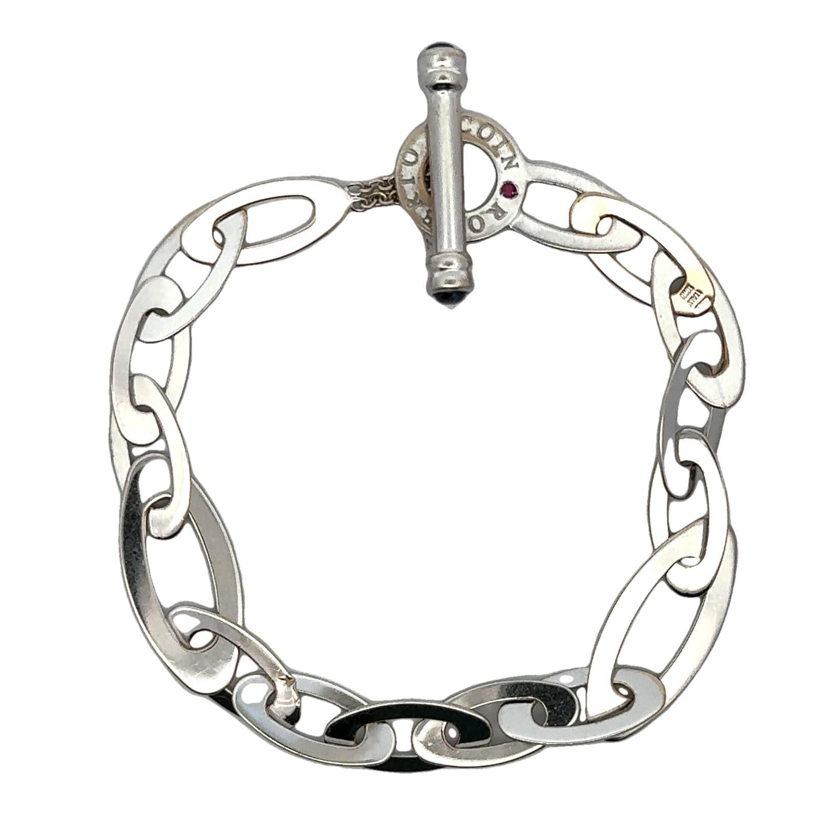 Roberto Coin 'Chic & Shine' Gliederarmband aus 18 Karat Weißgold mit Knopfleiste im Zustand „Hervorragend“ in Boca Raton, FL