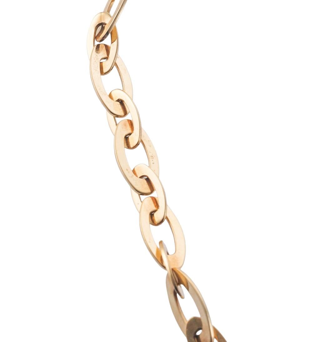 Round Cut Roberto Coin Chic & Shine Diamond Gold Link Lariat Necklace