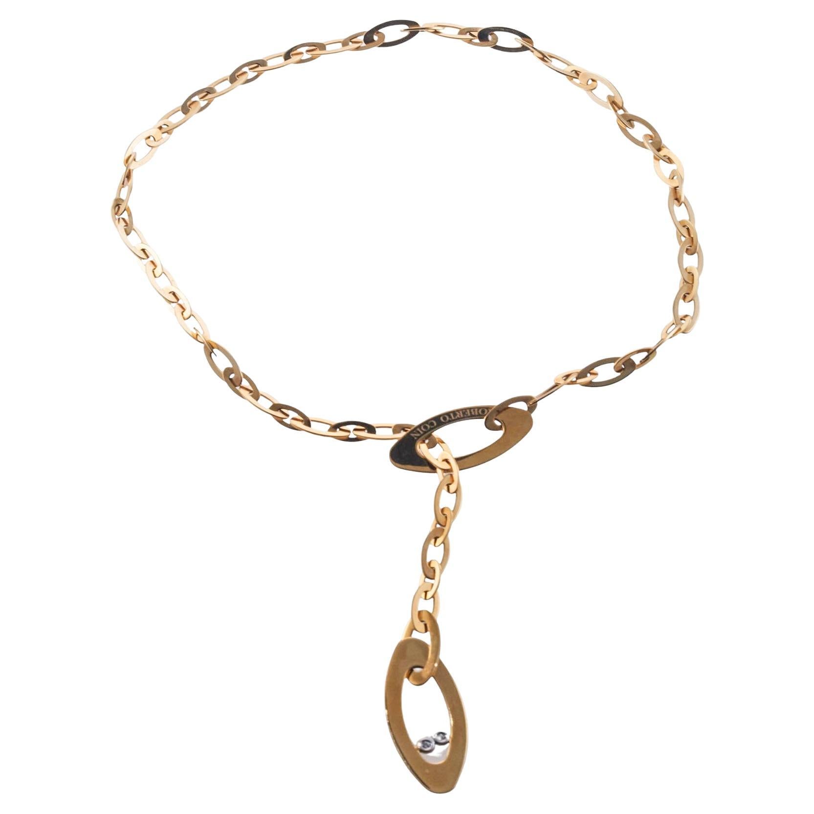 Roberto Coin Chic & Shine Diamond Gold Link Lariat Necklace