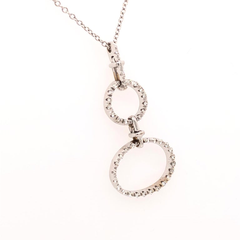 Roberto Coin Circle and Oval White Gold Diamond Necklace For Sale at ...