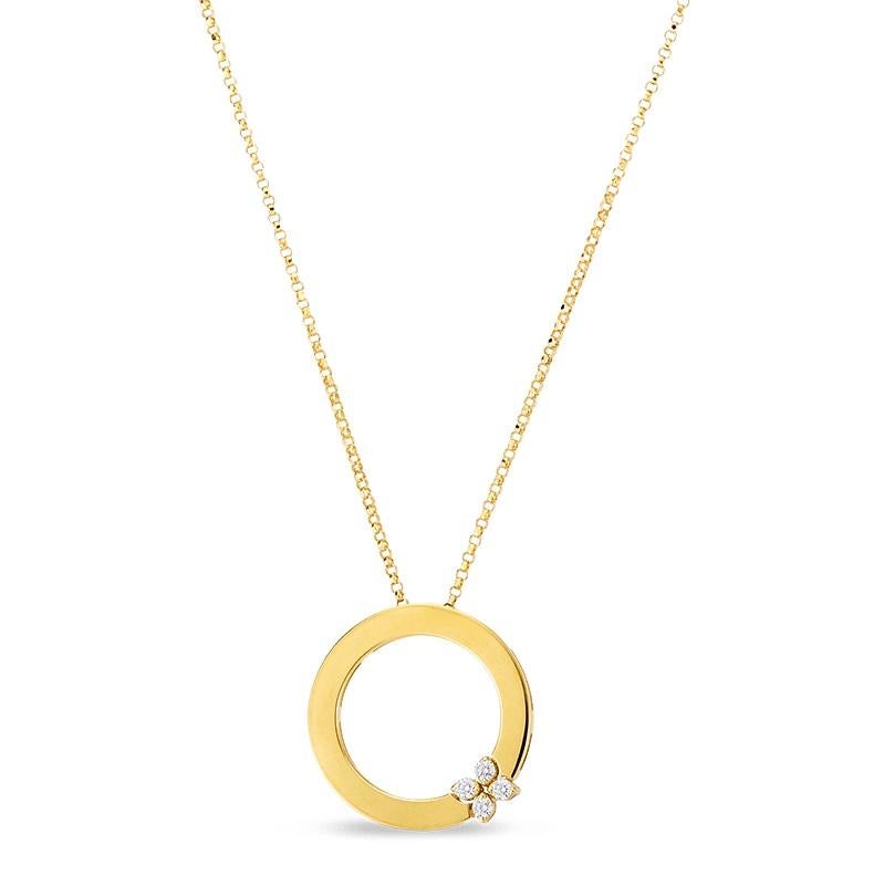 Taille ronde Roberto Coin Pendentif en forme de cercle de vie avec fleur en diamant 8883002AYCHX en vente