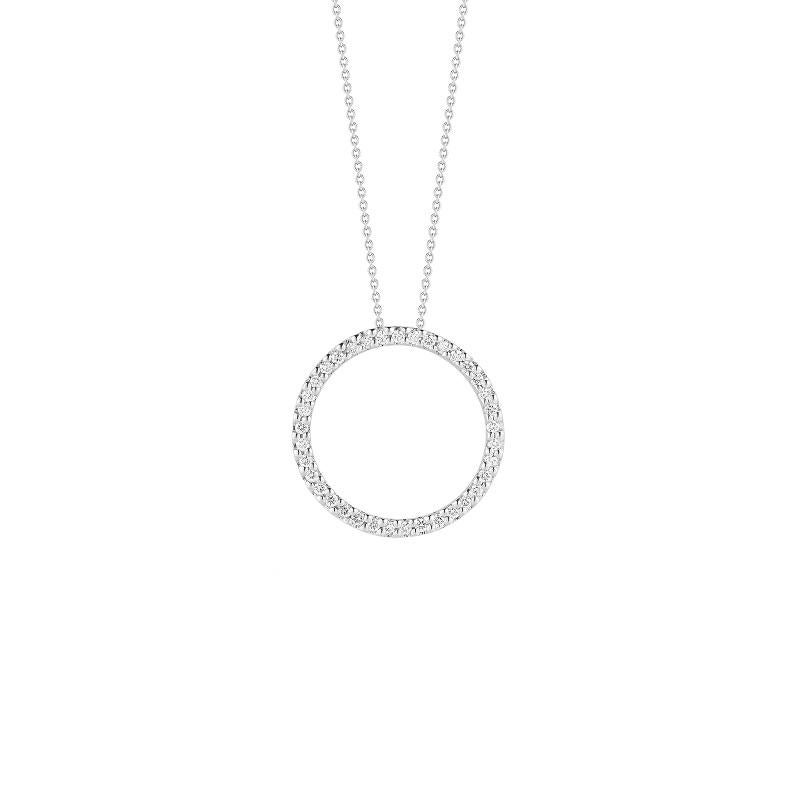 Taille ronde Pendentif circulaire Roberto Coin avec diamants 001259AWCHX0 en vente