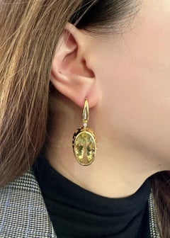 Roberto Coin Citrine and Diamond Drop Earrings in 18k Yellow Gold