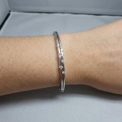 Roberto Coin Classica Parisienne Diamond Bangle Bracelet in 18k White Gold