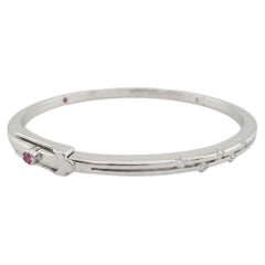 Roberto Coin Classica Parisienne Diamond Bangle Bracelet in 18k White Gold