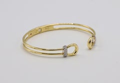 Roberto Coin Classique Parisienne Cheval Diamond Bangle Cuff Bracelet