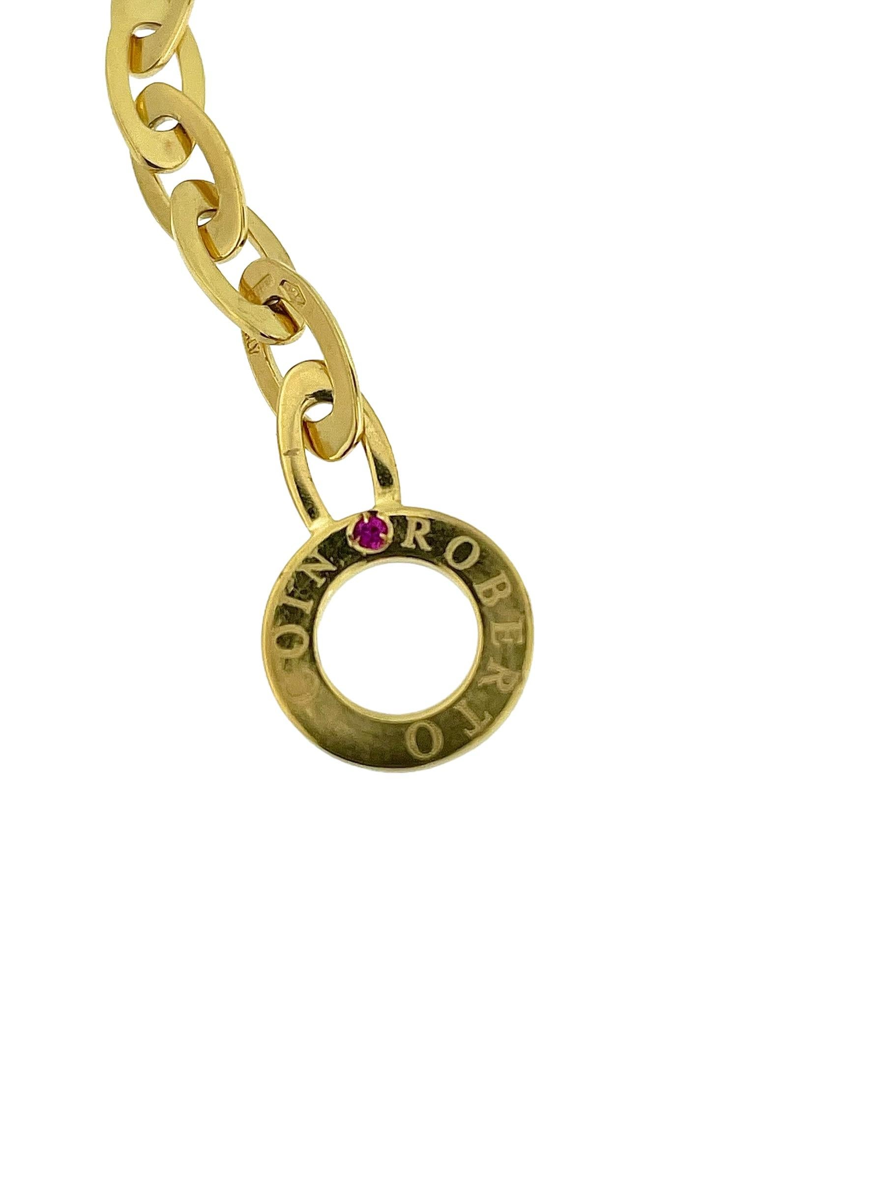 Roberto Coin Gliederhalskette aus Gold mit Kleeblatt Chic und Shine im Angebot 3