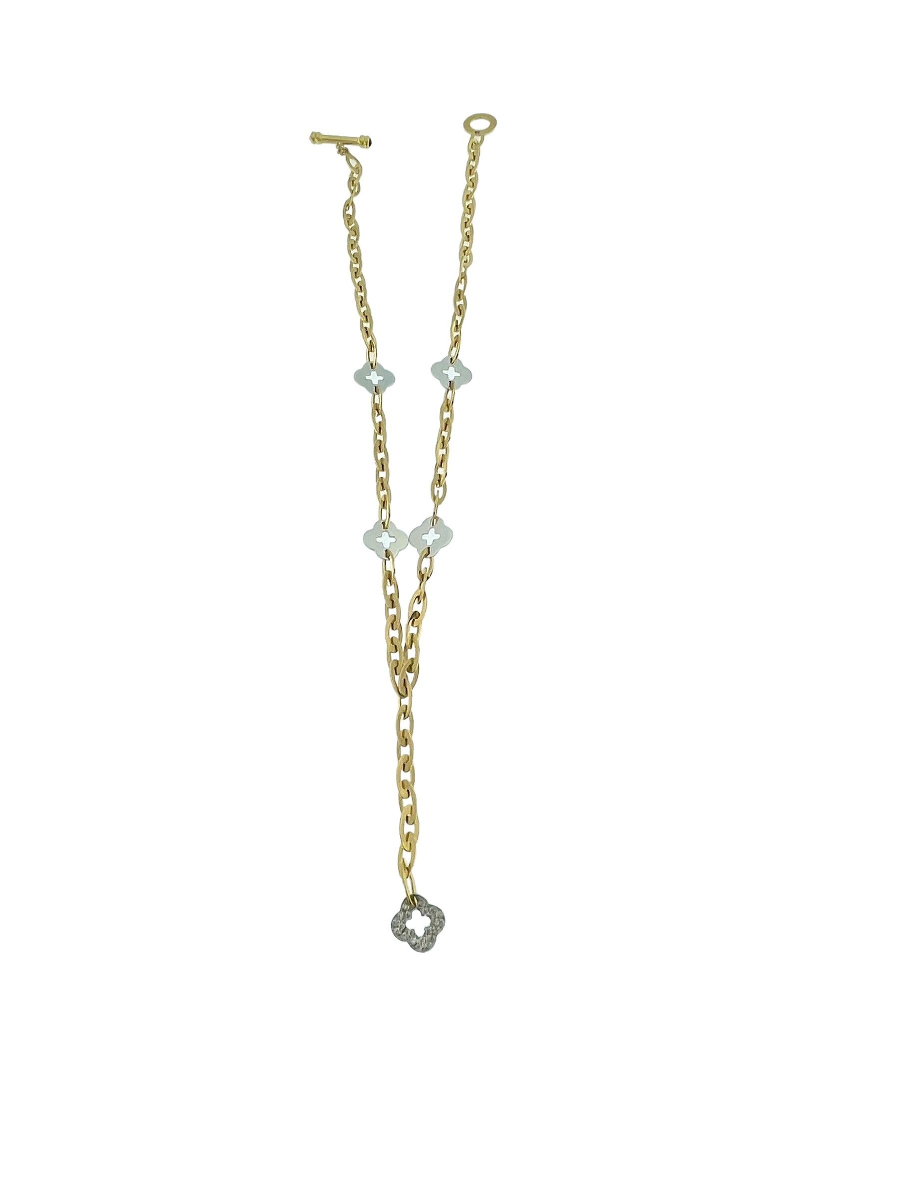 Roberto Coin Gliederhalskette aus Gold mit Kleeblatt Chic und Shine im Angebot 4
