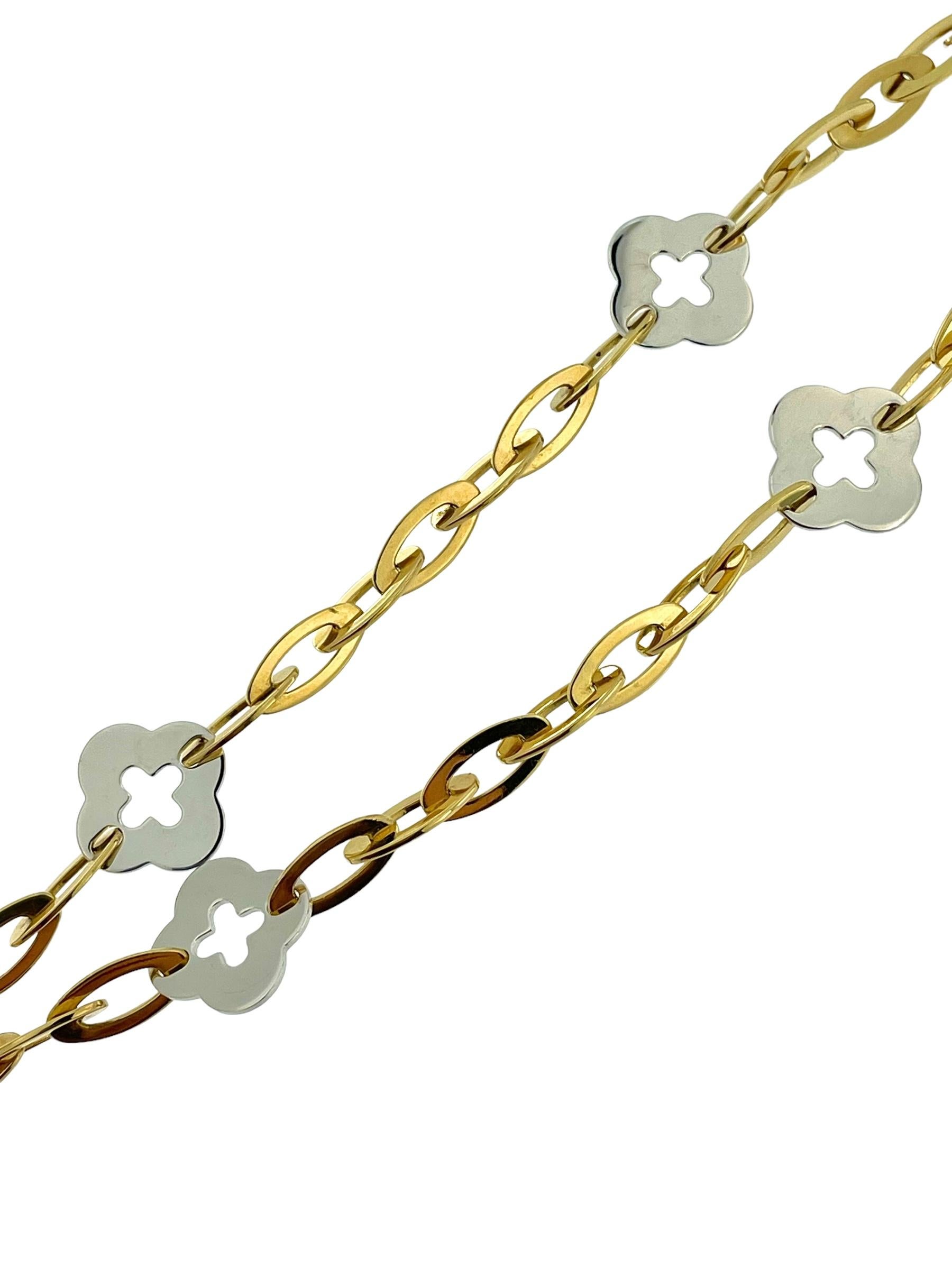 Roberto Coin Gliederhalskette aus Gold mit Kleeblatt Chic und Shine im Angebot 1