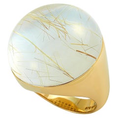 Roberto Coin Cocktail 18 Karat Yellow Gold and Rutilated Quartz Ring