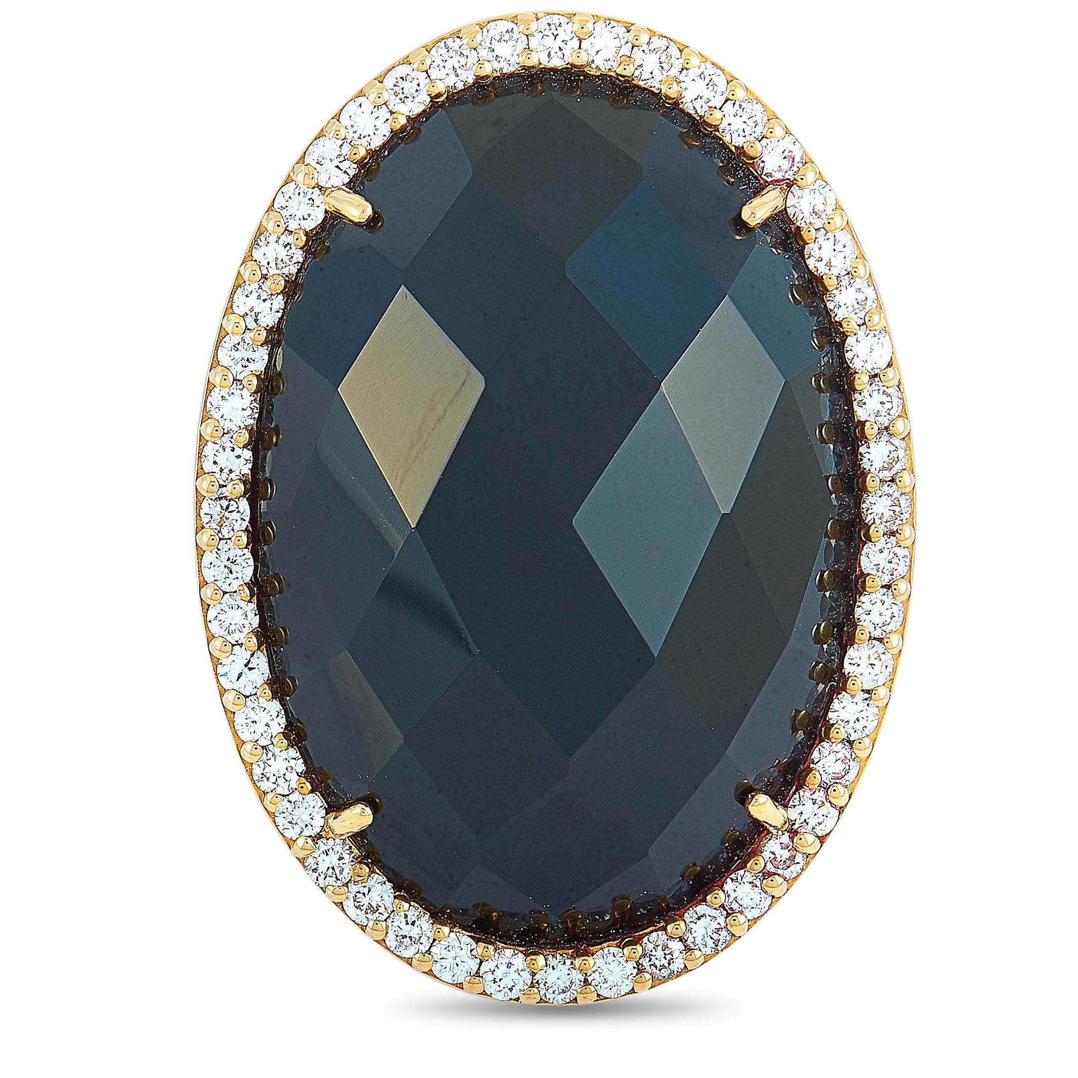 Roberto Coin Cocktail 18 Karat Rose Gold Diamond and Onyx Ring For Sale 2