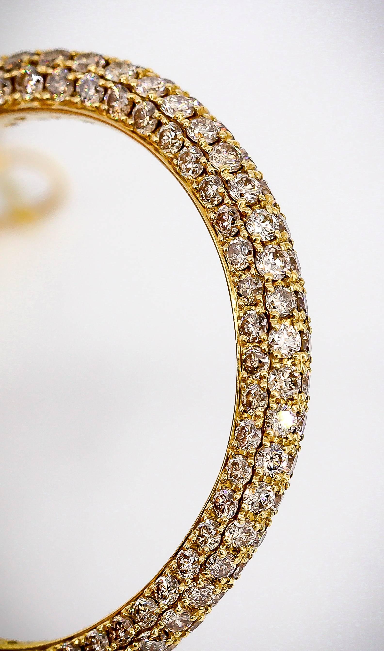 Roberto Coin Colored and White Diamond Gold Hoop Earrings 1