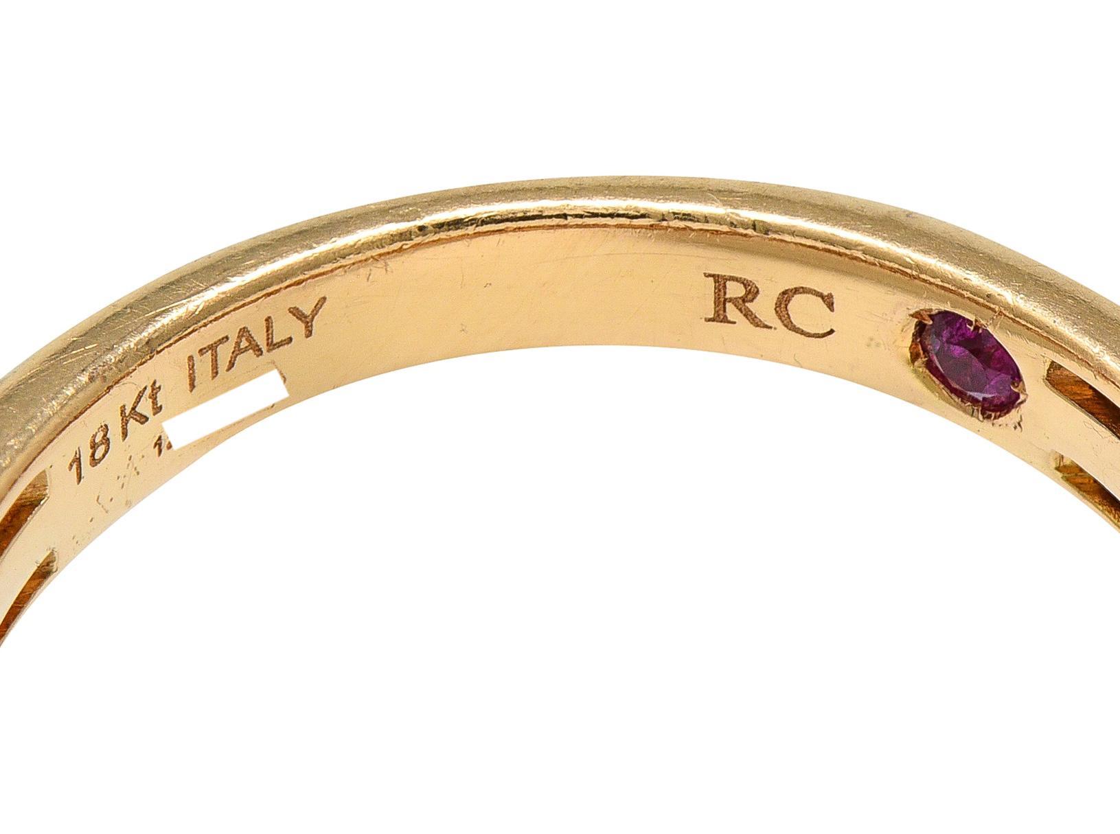 Roberto Coin Zeitgenössischer Diamant 18 Karat zweifarbiges Gold gewölbter Capri Band Ring im Angebot 4