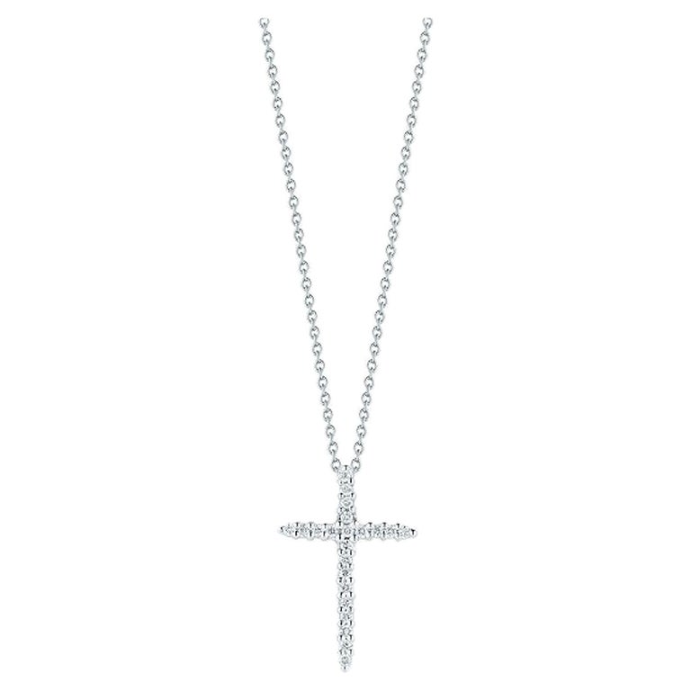 Pendentif croix en forme de croix avec diamants Roberto Coin 001618AWCHX0