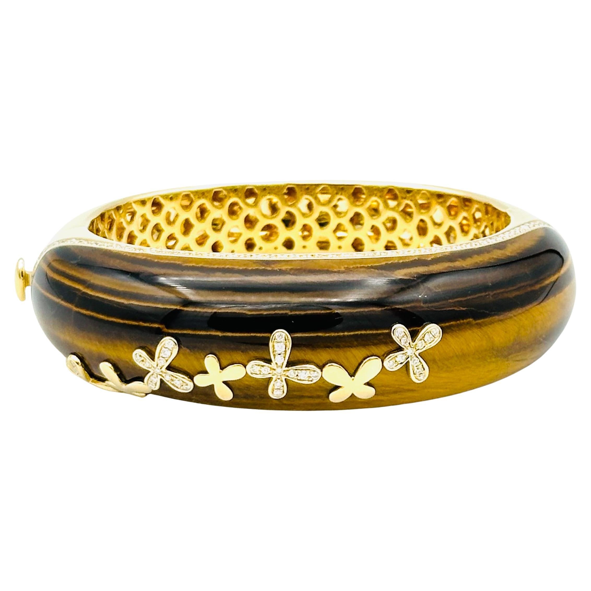Roberto Coin Bracelet manchette Oeil de tigre en vente