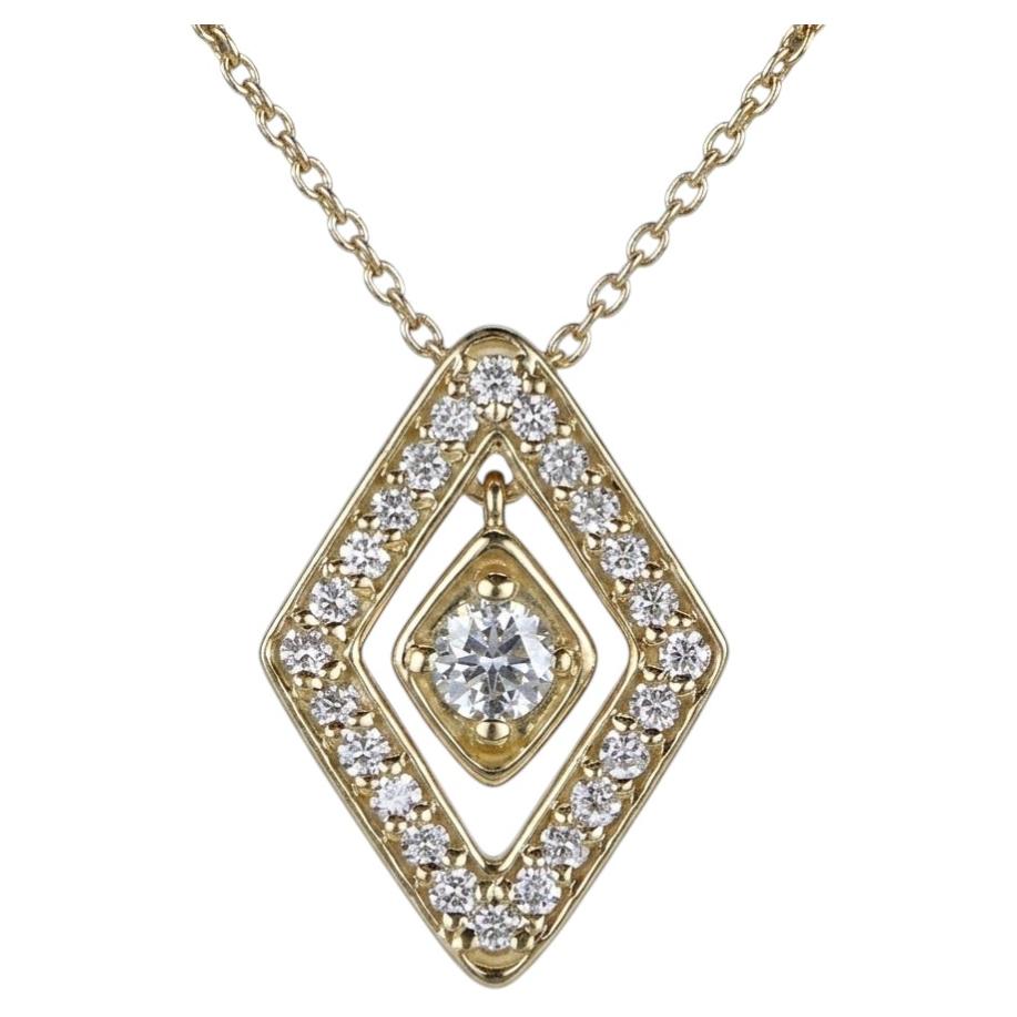 Collier avec pendentif en or jaune 18 carats serti de diamants « Diamante » de Roberto Coin