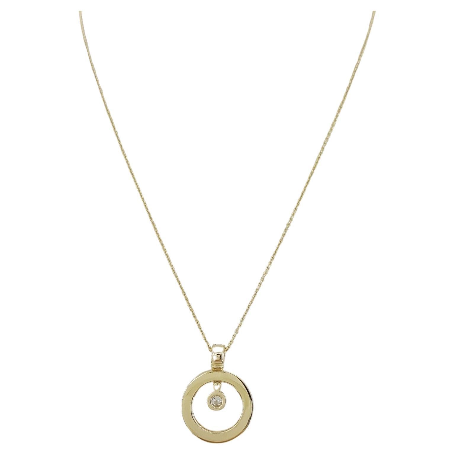 Roberto Coin Diamond 18 Carat Yellow Gold Necklace In New Condition For Sale In Rome, IT