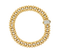 Roberto Coin Diamond 18 Karat Gold Appassionata Woven Link Bracelet