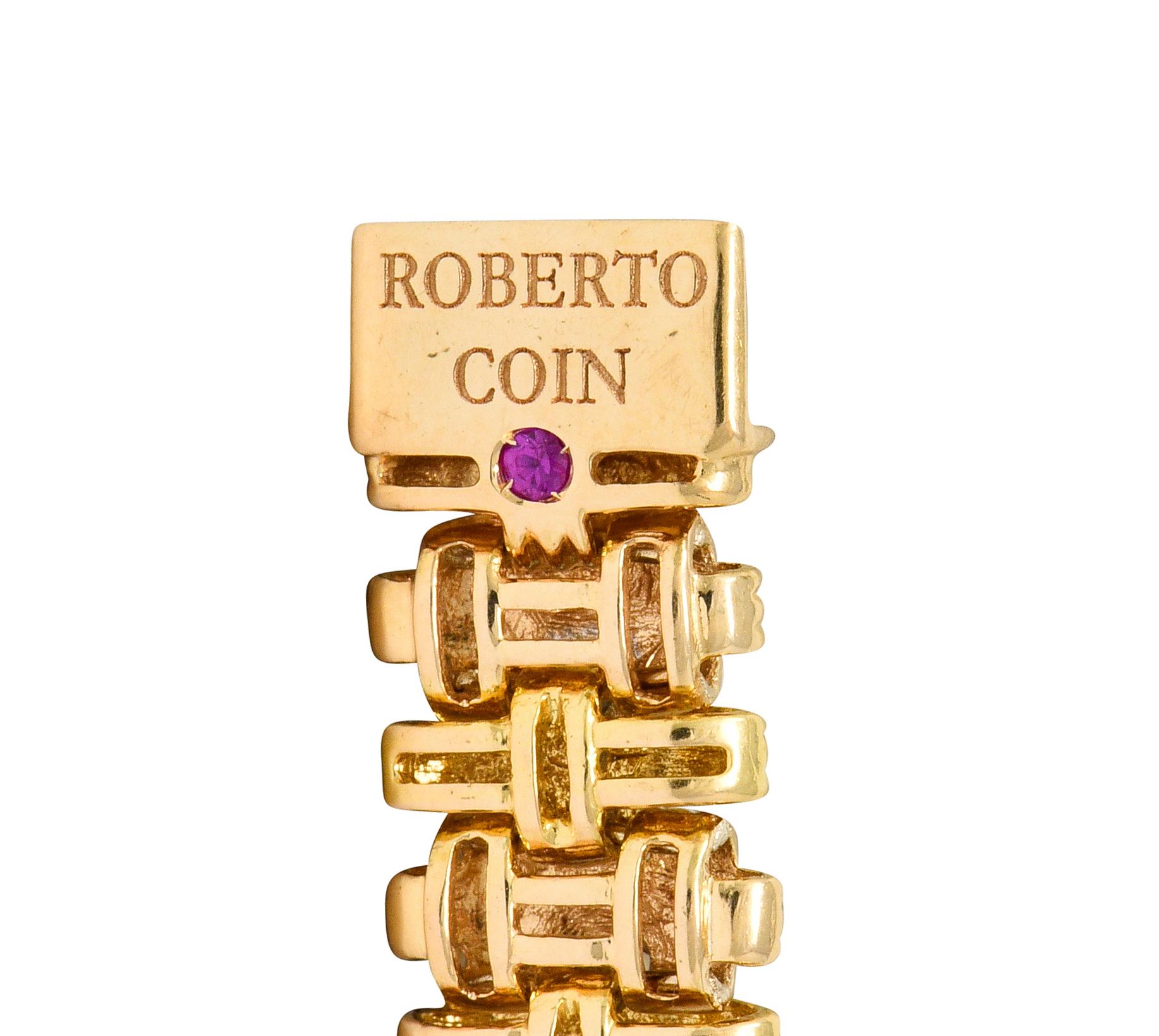 Women's or Men's Roberto Coin Diamond 18 Karat Gold Appassionata Woven Link Bracelet