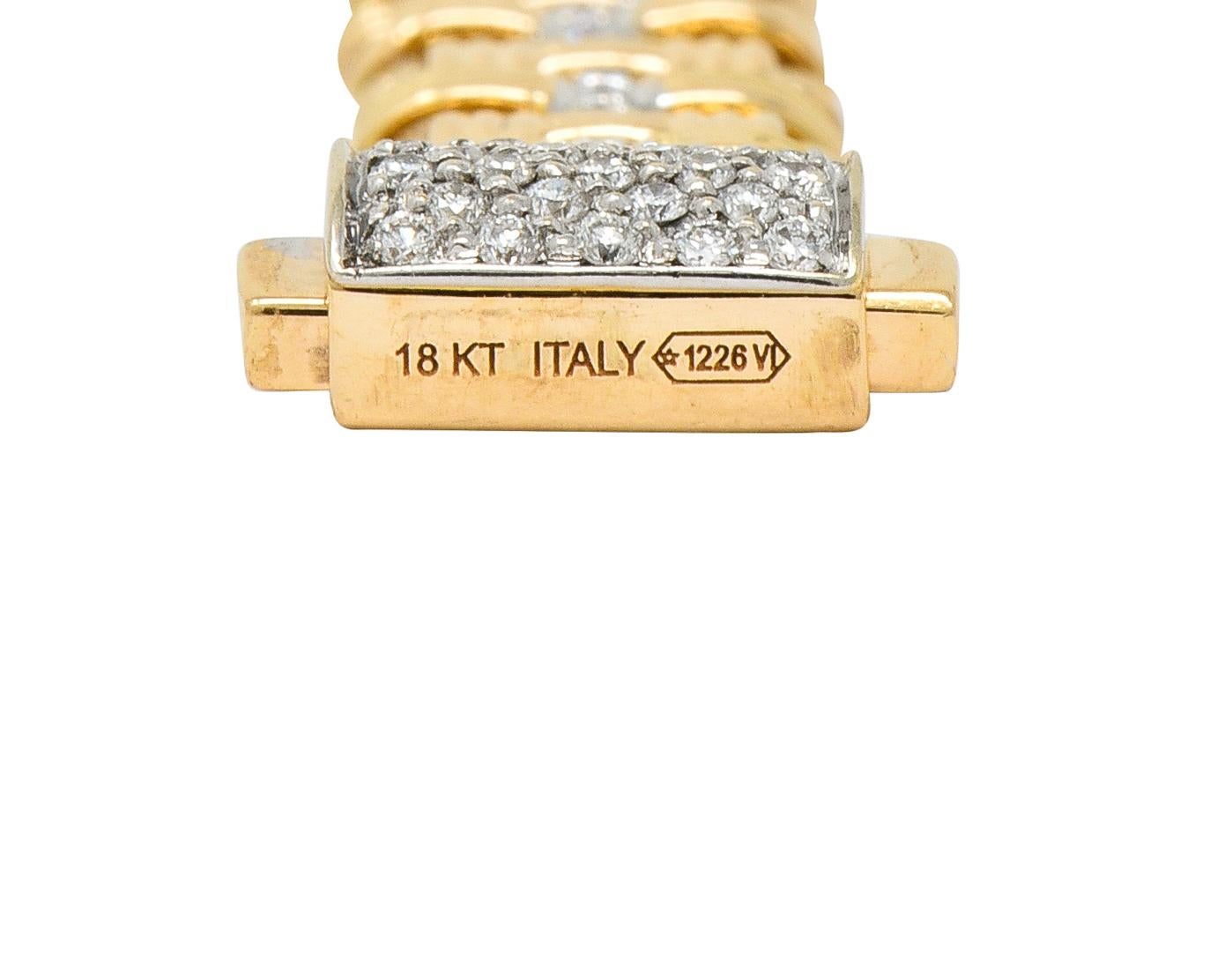 Roberto Coin Diamond 18 Karat Gold Appassionata Woven Link Bracelet 1