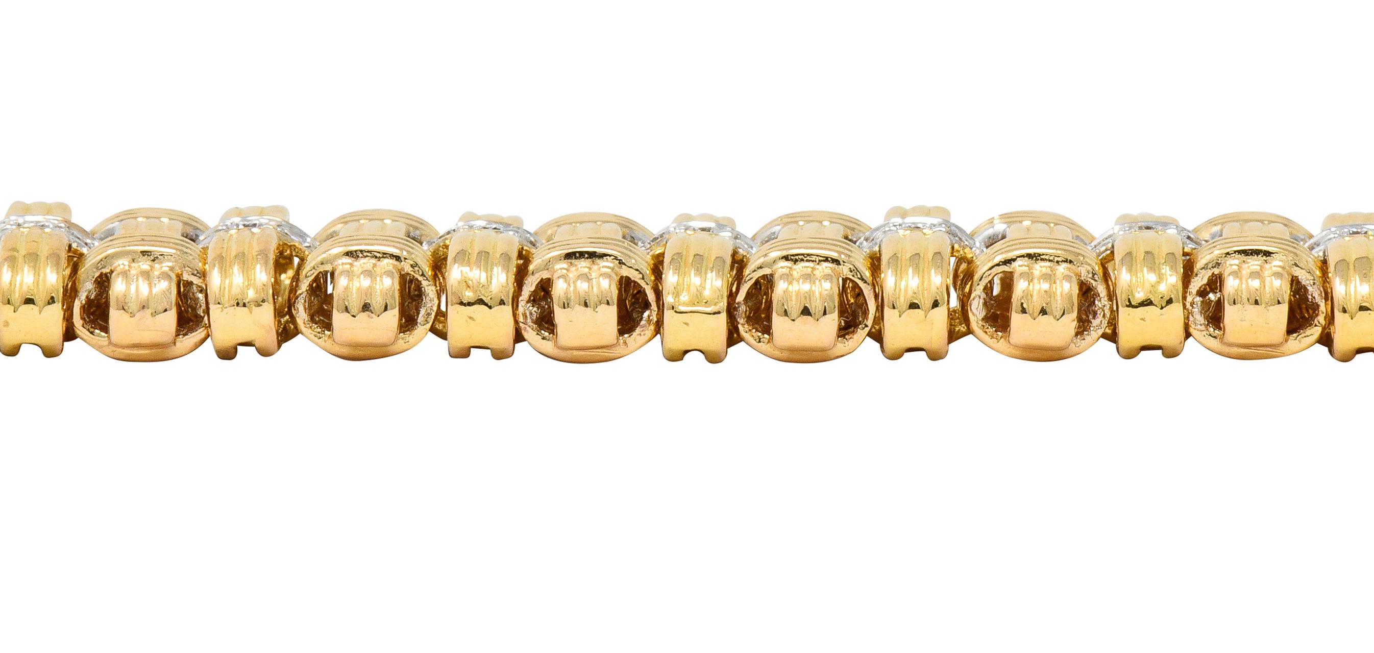 Roberto Coin Diamond 18 Karat Gold Appassionata Woven Link Bracelet 3