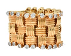 Roberto Coin Diamond 18 Karat Rose Gold Flexible Appassionata Band Ring