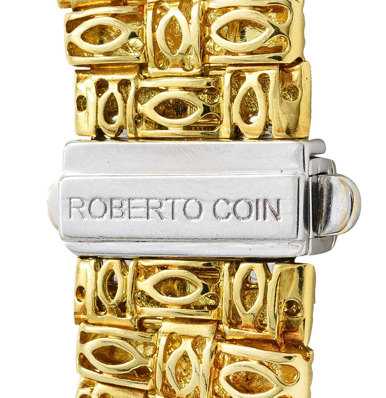 Roberto Coin Diamond 18 Karat Two-Tone Appassionata Woven Collar Necklace 1