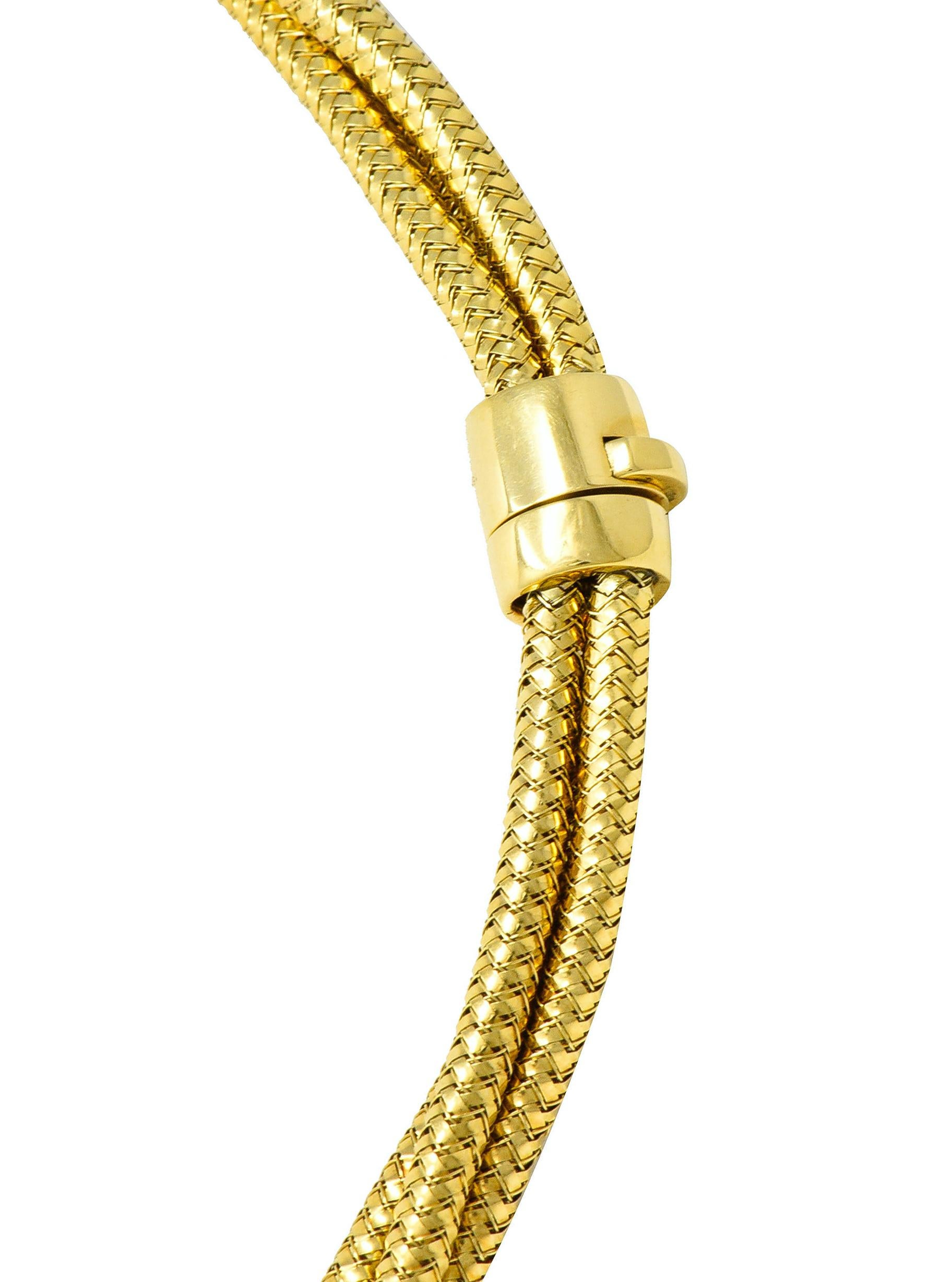 Roberto Coin Diamond 18 Karat Yellow Gold Two-Tone Multi-Strand Necklace 4
