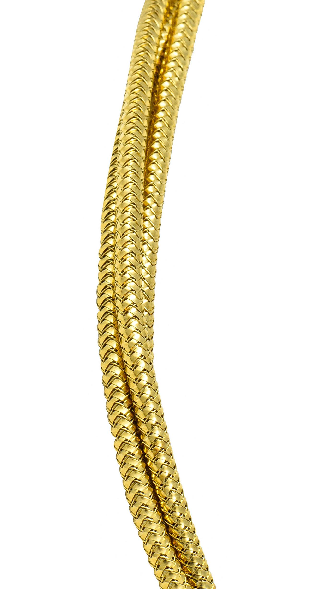 Roberto Coin Diamond 18 Karat Yellow Gold Two-Tone Multi-Strand Necklace 1