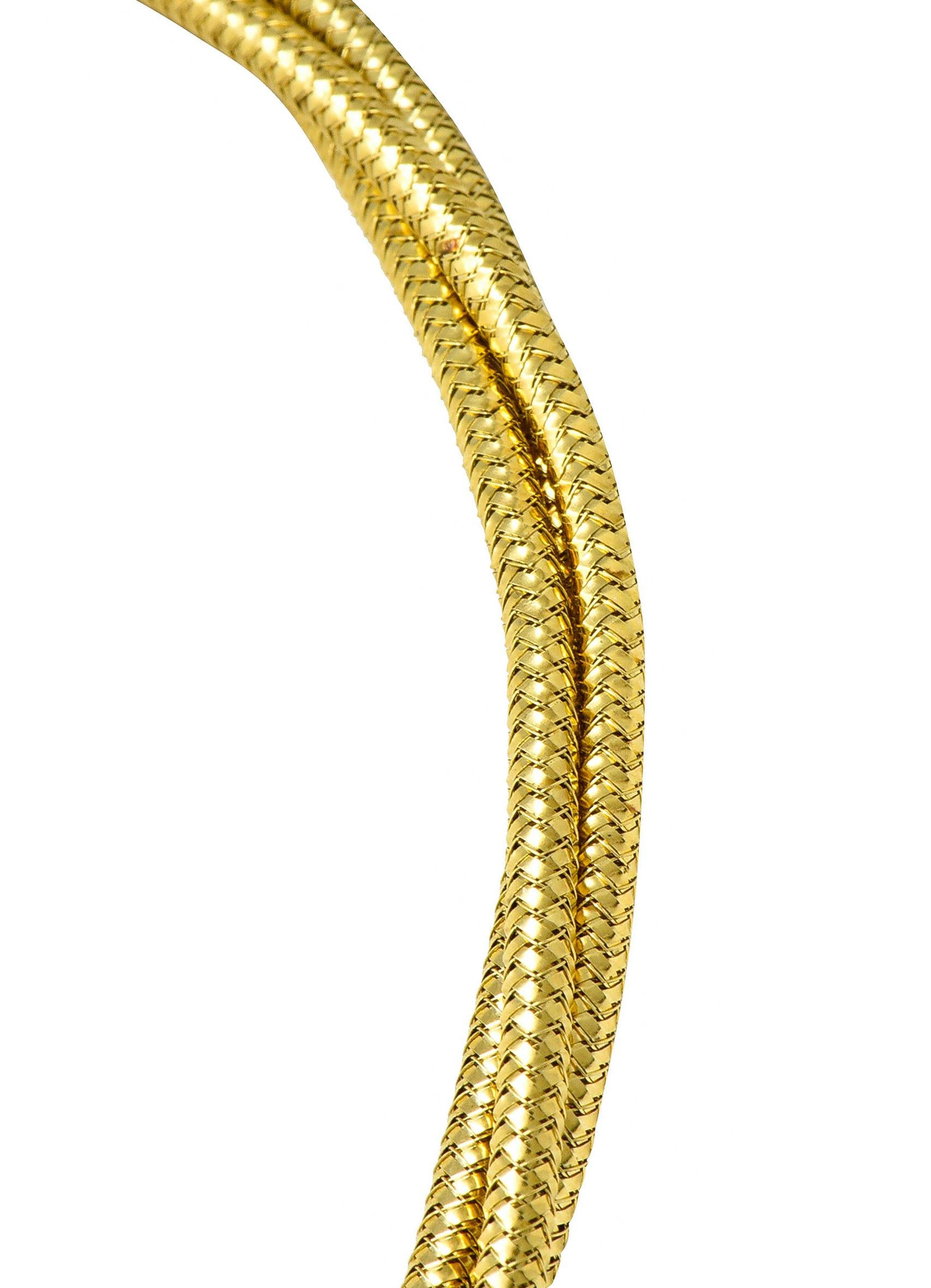 Roberto Coin Diamond 18 Karat Yellow Gold Two-Tone Multi-Strand Necklace 3