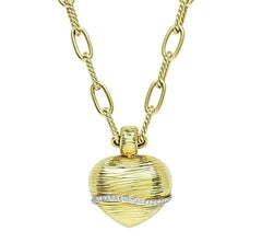 Roberto Coin Diamond 18k Gold Heart Pendant Necklace