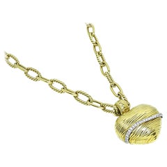 Roberto Coin Diamond 18k Gold Heart Pendant Necklace