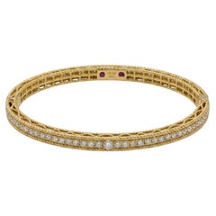 Roberto Coin Diamond 18k Yellow Gold Bangle Bracelet