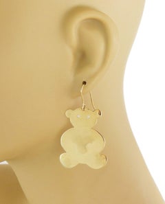 Roberto Coin Diamond 18k Yellow Gold Full Figure Bear Hook Dangle Earrings