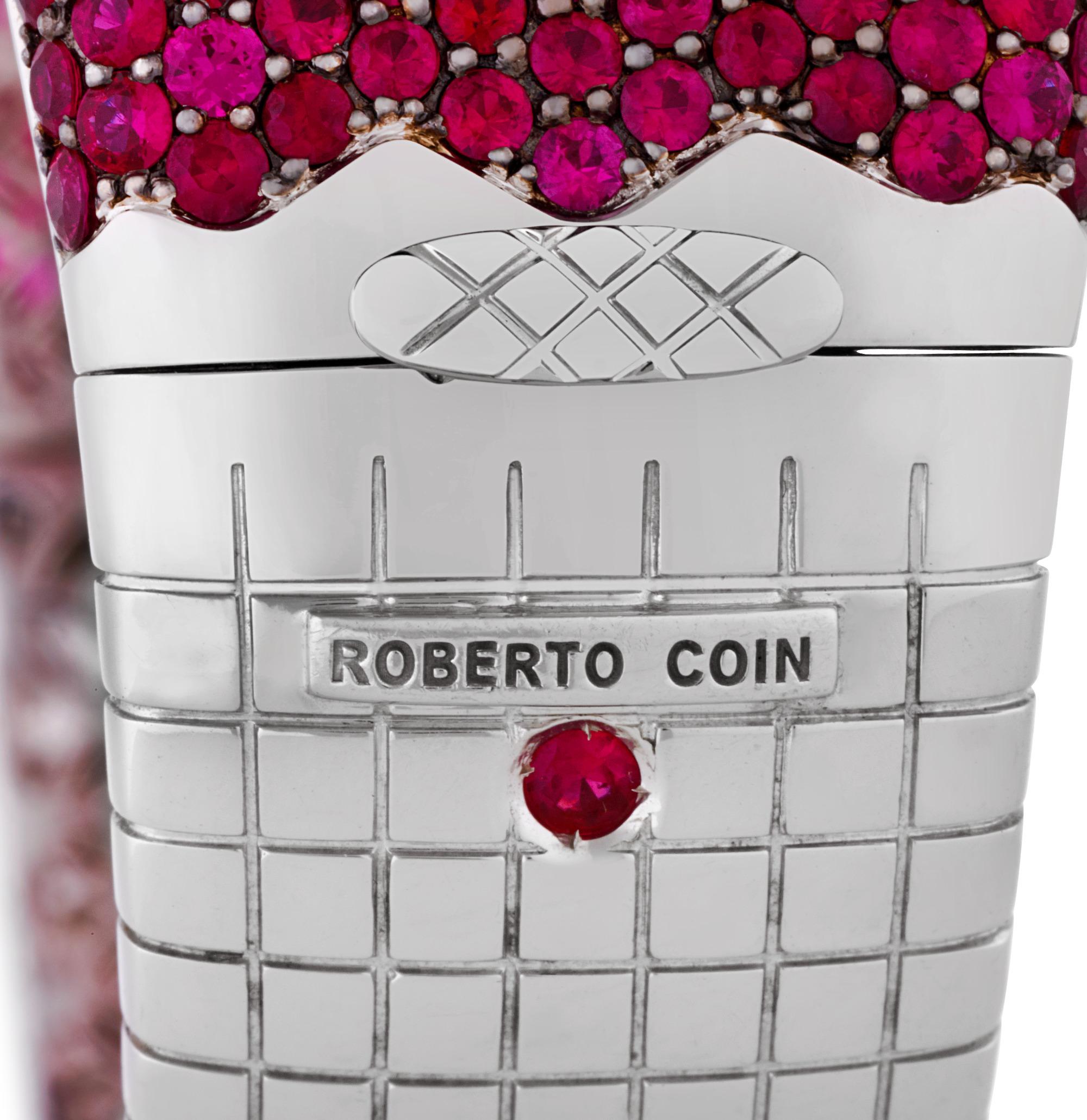 Pulsera Roberto Coin de diamantes y rubíes Corte redondo en venta