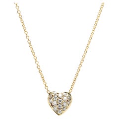 Roberto Coin Diamond and Ruby Heart Necklace, 18k Yellow Gold, Length 18 Inches